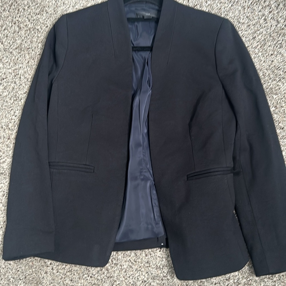 J crew 365 going out black collarless blazer size 6 preppy classic office career - Picture 6 of 9